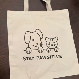 Stay Pawsitive Canvas Tote Bag